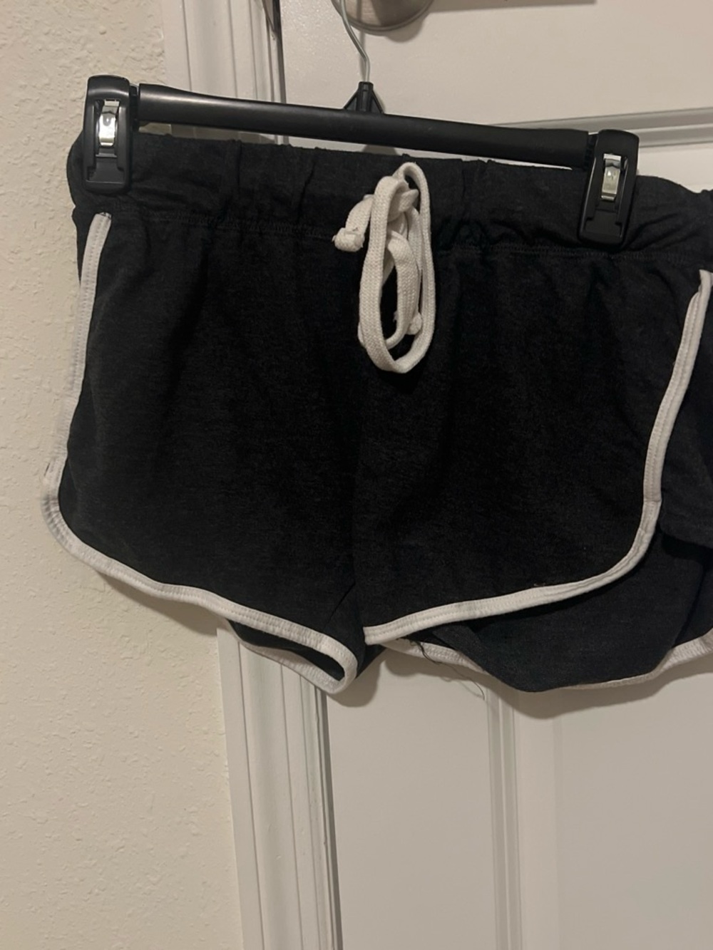 Black Women's Retro Running Shorts with White Trim